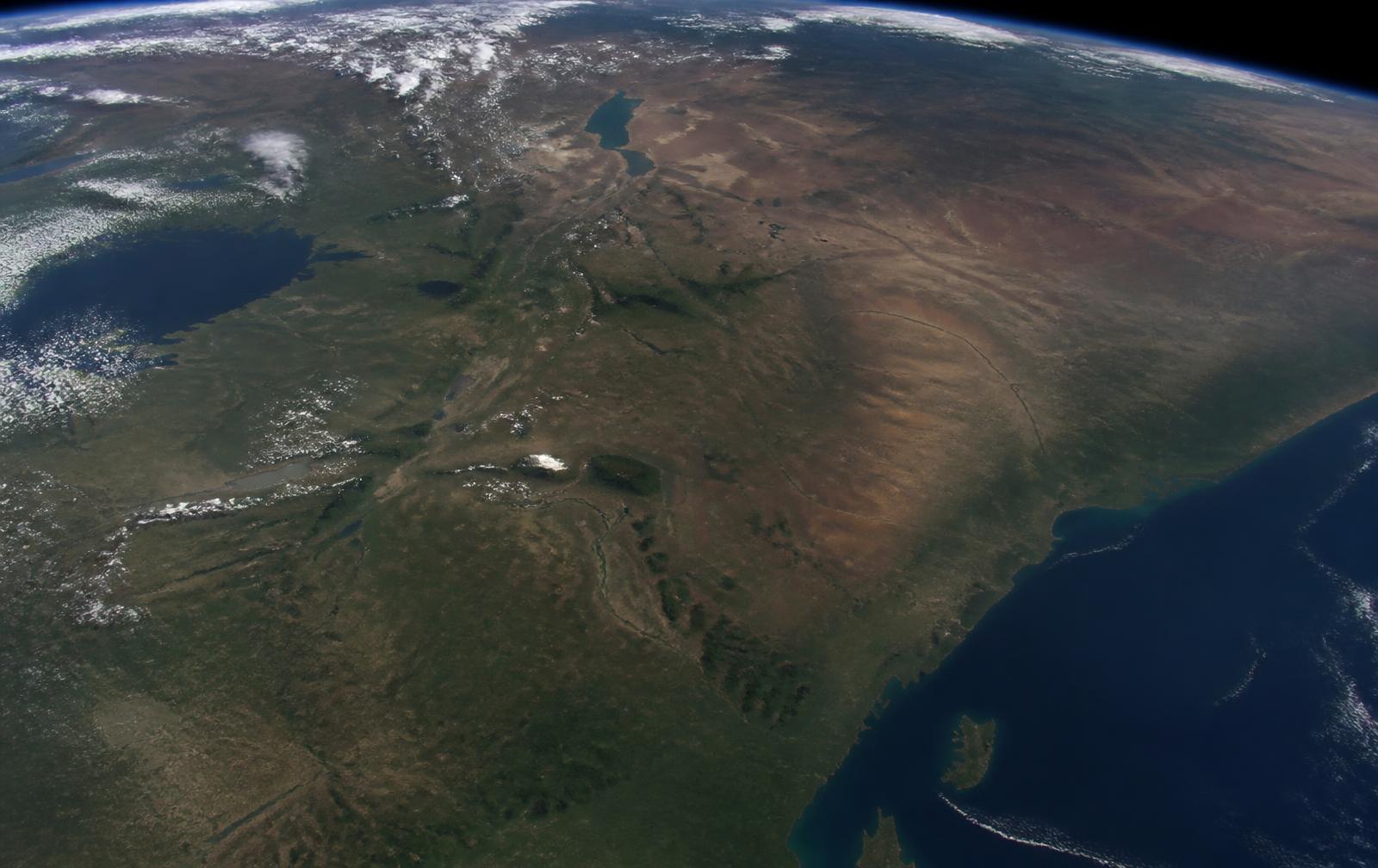 Satellite view of Kenya and the East African rift.